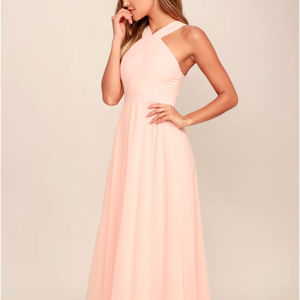 Lulu's Air of Romance Dress in Peach